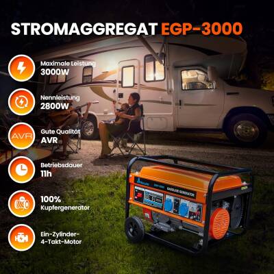 EXTRALINK EGP-3000 PETROL GENERATOR 3KW 1F - 2