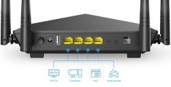 TENDA V1200 300MBPS-867MBPS VDSL2 KABLOSUZ-AC 4 PORT ADSL2+ MODEM - 1