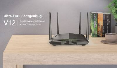 TENDA V1200 300MBPS-867MBPS VDSL2 KABLOSUZ-AC 4 PORT ADSL2+ MODEM - 2